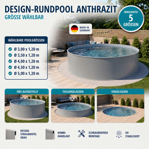 Design rundpool anthrazit - design,