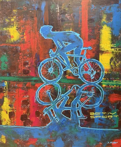 Biker pop art acrylmalerei - pop, ,acrylmalerei